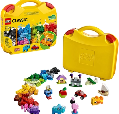 lego classic creative suitcase 10713 building kit (213 pieces), multicolor