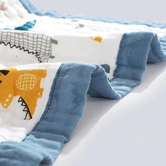 Baby Organic Cotton Muslin Swaddle / Blanket With 4 Layers