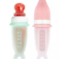 Squeeze Silicone Spoon Feeding Bottle And Fruits Feeder
