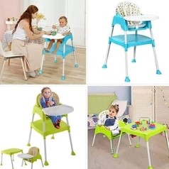 2 In 1 Feeding Chair With Seat Cover + Study Table & Chair