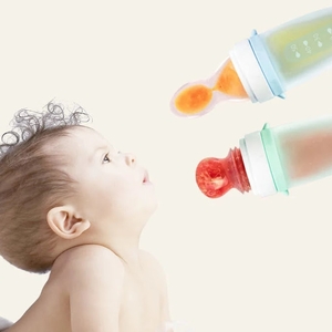 squeeze silicone spoon feeding bottle and fruits feeder