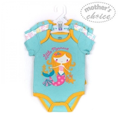 3 Pack Short Sleeves Bodysuits - Little Mermaid Sku: It2815