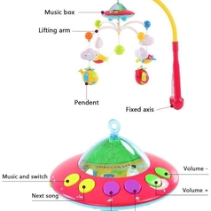 Auto-Swing Projector Bed Bell With Music & Remote