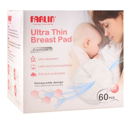 farlin ultra thin premium breast pads, 60-pack, aa-31014