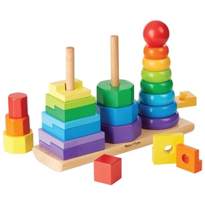 big size wooden geometric stacker