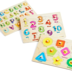 Wooden 3 Pcs Puzzles Set