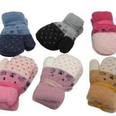 Woolen Soft Baby Gloves-Cat