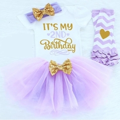 Happy Birthday Dress Set For Baby Girl.