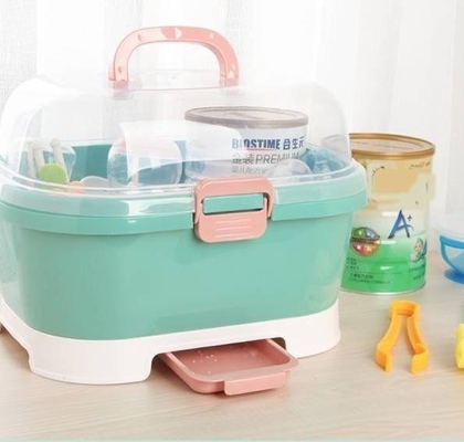 portable milk bottle storage box with lid dustproof drying shelf