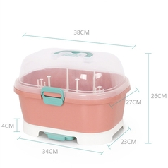 Portable Milk Bottle Storage Box With Lid Dustproof Drying Shelf