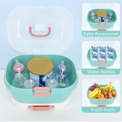 Portable Milk Bottle Storage Box With Lid Dustproof Drying Shelf