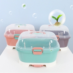 Portable Milk Bottle Storage Box With Lid Dustproof Drying Shelf