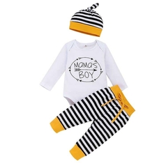 Baby Boys' Layette Clothing Set Bodysuit Pants With Hat