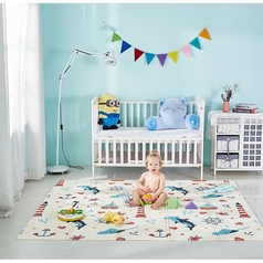 Fold-Able Playmat Both Side Print Portable Activity Crawling Mat - Small