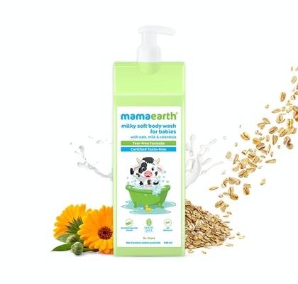 Milky Soft Body Wash For Babies With Oats, Milk And Calendula - 400 Ml