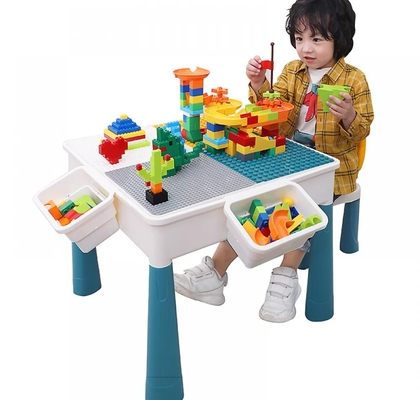 7 In 1 Multi Kids Activity Table Set With 1 Chair And Blocks