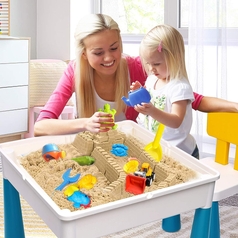 7 In 1 Multi Kids Activity Table Set With 1 Chair And Blocks