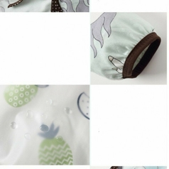 Cartoon Baby Bibs Waterproof With Pocket / Long Sleeve Apron