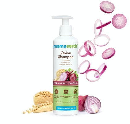 mamaearth onion shampoo with onion oil and plant keratin 250 ml