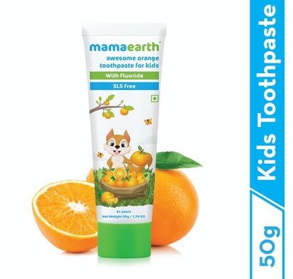 sulfate free awesome orange toothpaste for kids with fluoride