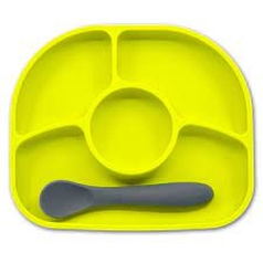 Anti-Spill Silicone Suction Plate With Spoon For Infants And Toddlers