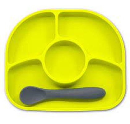 Anti-Spill Silicone Suction Plate With Spoon For Infants And Toddlers