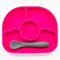 Anti-Spill Silicone Suction Plate With Spoon For Infants And Toddlers
