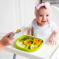 Anti-Spill Silicone Suction Plate With Spoon For Infants And Toddlers