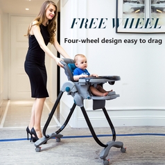 Adjustable  Premium High Chair With Wheel