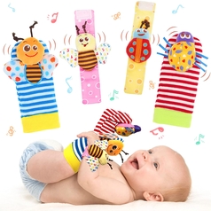 Rattles Soft Bell Toy For Hand & Foot 4 Pcs Set 2 Pair