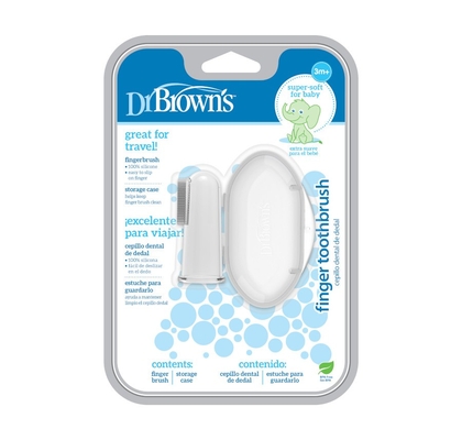 dr, brown's silicone finger toothbrush with case