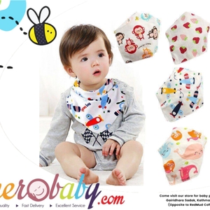 triangle cotton bibs with buttons
