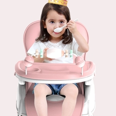 Feeding Chair + Booster With Wheel And Toy