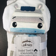 Mother's Choice Hooded Towel & 4 Washcloths
